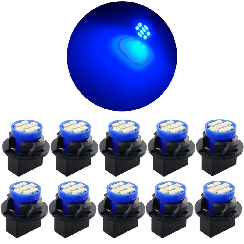 GLOFE T10 194 168 Dash Instrument White LED Light Bulbs Bright Panel Gauge Cluster Dashboard Bulbs 10Pcs/Set (Blue) - Image 1